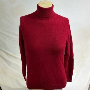 Geneva Deep Red Turtleneck Sweater Petite Small